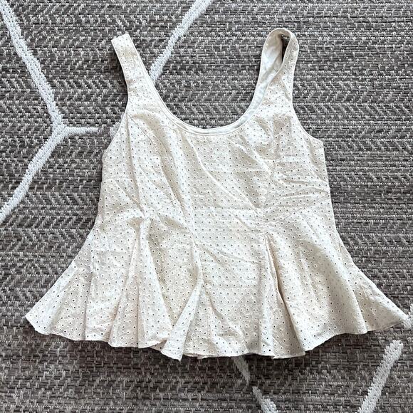 Rebecca Taylor Eyelet Tank Sz 4 - Picture 1 of 5
